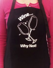 Black Cook's Apron - 'Why Wine Not'